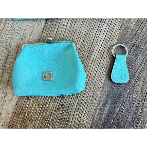 Dooney & Bourke Pebble Grain Logo Lock Sac Handbag Spearmint Tiffany Wallet Key - Picture 4 of 16